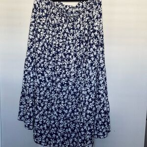 Floral Navy and White Skirt